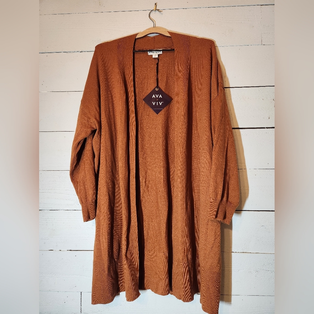 Ava & Viv Warm Orange Cardigan